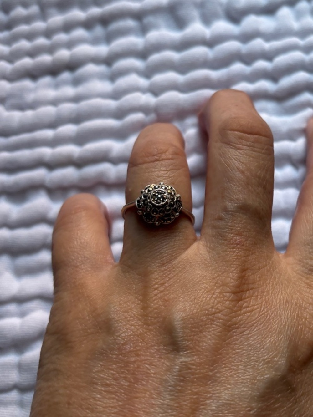 Sterling Silver Filigree Dome Ring in Silver